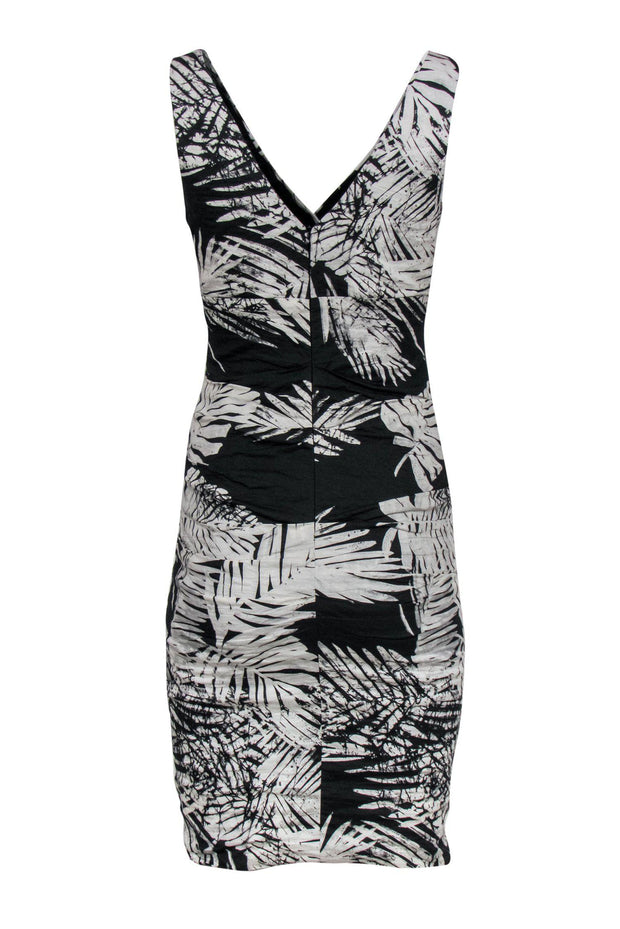 Current Boutique-Nicole Miller - Tropical Print Cotton Blend Sheath Dress Sz 6