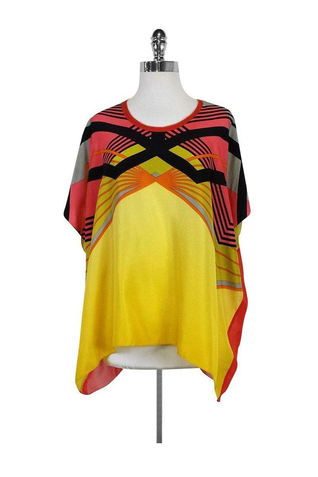 Current Boutique-Nicole Miller - Yellow Printed Oversized Blouse Sz S