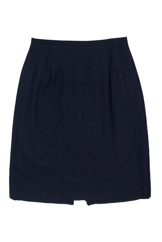 Current Boutique-Nina McLemore - Navy Wool Pencil Skirt Sz 4