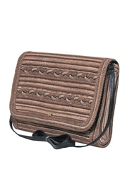 Current Boutique-Nina Ricci - Bronze Braided Fold-Over Crossbody w/ Leather Strap