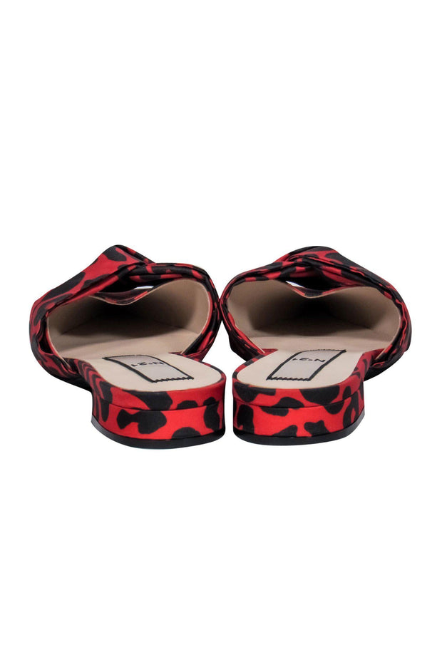 Current Boutique-No. 21 - Red & Black Leopard Print Pointed Toe Mules Sz 9.5