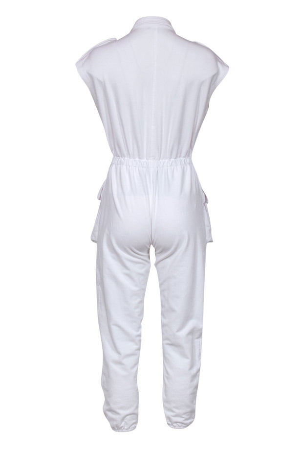 Current Boutique-Norma Kamali - White NK Cargo Jumpsuit Sz XS