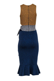 Current Boutique-Opening Ceremony - Yellow, Blue & White Knit Midi Dress w/ Side Cutout Sz XS