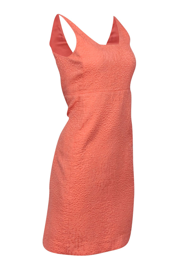 Current Boutique-Oscar De La Renta - Peach Textured Dress Sz 6