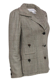 Current Boutique-Oscar de la Renta - Cream Blazer w/ Green & Pink Glen Plaid Sz 14