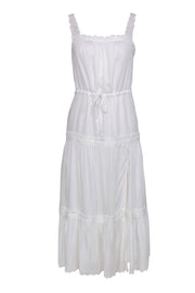 Current Boutique-Paige - White Sleeveless Embroidered “Amity” Maxi Dress w/ Lace Trim Sz XS