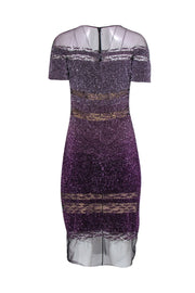 Current Boutique-Pamella Roland - Purple Ombre Sequined Dress w/ Mesh Sz 8