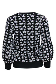 Current Boutique-Parker - Black & Silver Star Print Balloon Sleeve Sweater Sz M