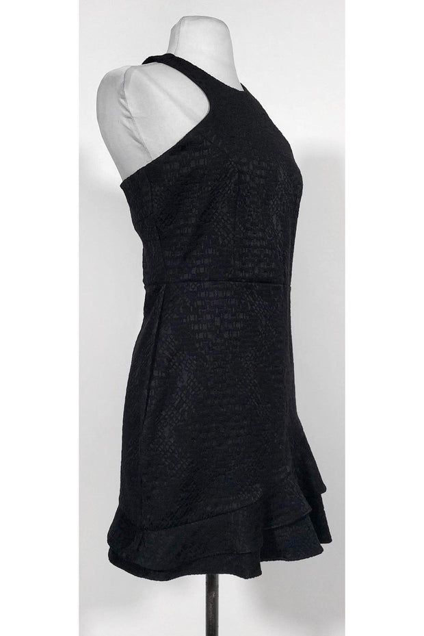 Current Boutique-Parker - Black Textured Dress w/ Ruffle Sz L