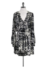 Current Boutique-Parker - Black & White Long Sleeve Dress Sz L