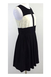 Current Boutique-Parker - Black & White Silk Sleeveless Dress Sz M