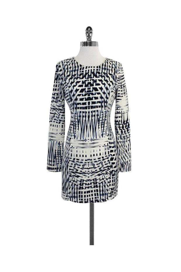 Current Boutique-Parker - Blue & White Print Long Sleeve Dress Sz S