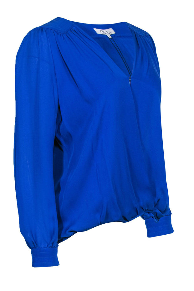 Current Boutique-Parker - Cobalt Blue Silky Long Sleeve Blouse Sz XS