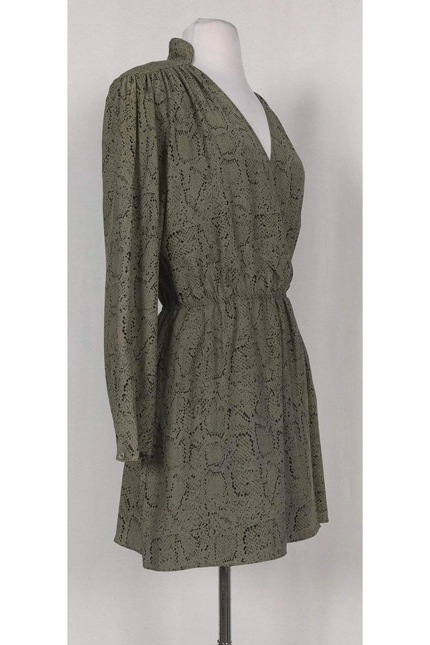 Current Boutique-Parker - Green & Black Snakeskin Print Dress Sz S