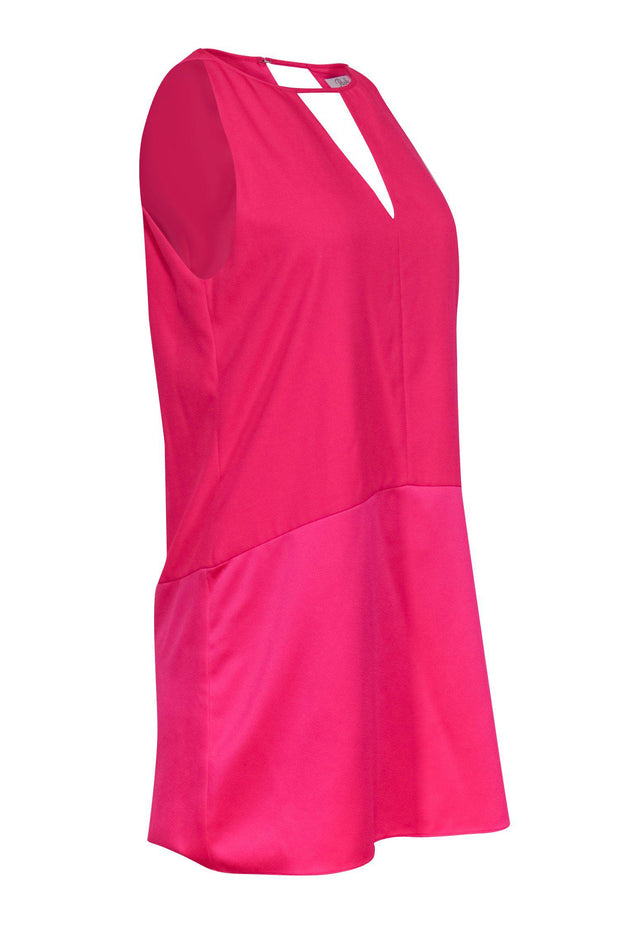 Current Boutique-Parker - Neon Pink Keyhole Neckline Shift Dress Sz M