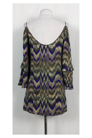 Current Boutique-Parker - Silk Chevron Cold Shoulder Shirt Sz XS