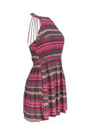 Current Boutique-Parker - Taupe Dress w/ Chevron & Strappy Back Sz XS