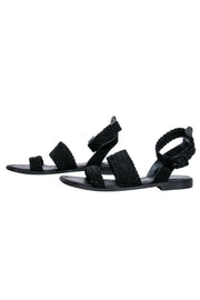 Current Boutique-Paul Andrew - Black Woven Strappy Sandals Sz 8.5