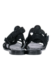 Current Boutique-Paul Andrew - Black Woven Strappy Sandals Sz 8.5