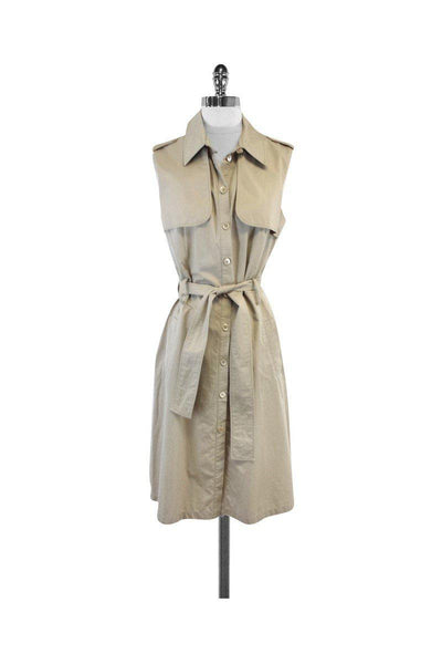 Current Boutique-Paule Ka - Tan Cotton Trench Dress Sz 8