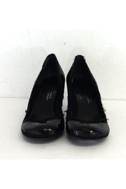 Current Boutique-Pedro Garcia - Black Satin Sequin Heels Sz 6