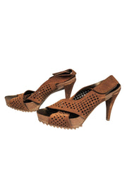 Current Boutique-Pedro Garcia - Brown Heels w/ Circle Cutouts Sz 7.5