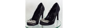 Current Boutique-Pedro Garcia - Charcoal Grey Embellished Pumps Sz 7