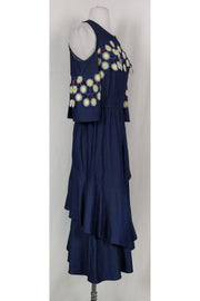 Current Boutique-Peter Pilotto - Denim Cold Shoulder Embroidered Maxi Sz 4