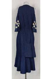 Current Boutique-Peter Pilotto - Denim Cold Shoulder Embroidered Maxi Sz 4