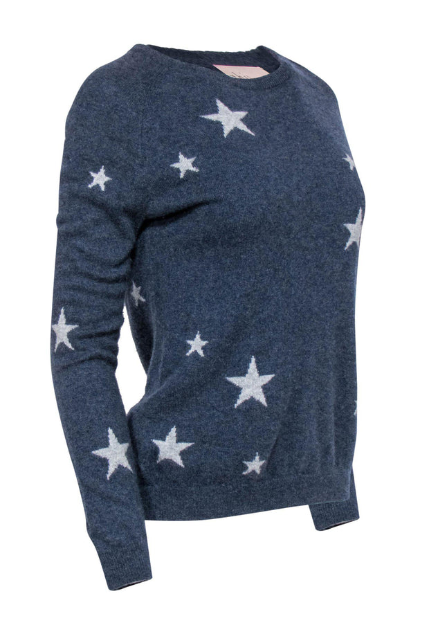 Current Boutique-Philosophy - Navy Star Print Cashmere Sweater Sz M