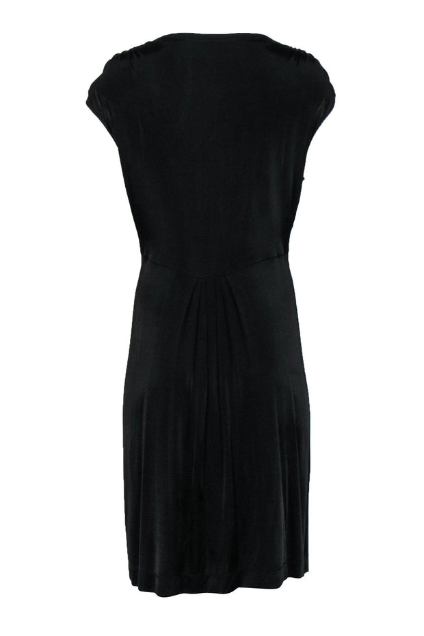 Current Boutique-Philosophy di Alberta Ferretti - Black Jewel-Waisted Plunge Dress Sz 10