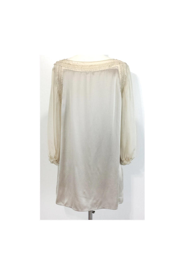 Current Boutique-Philosophy di Alberta Ferretti - Champagne Silk Button-Up Blouse Sz 8