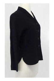 Current Boutique-Piazza Sempione - Black Wool & Silk Blend Lightweight Blazer Sz 8