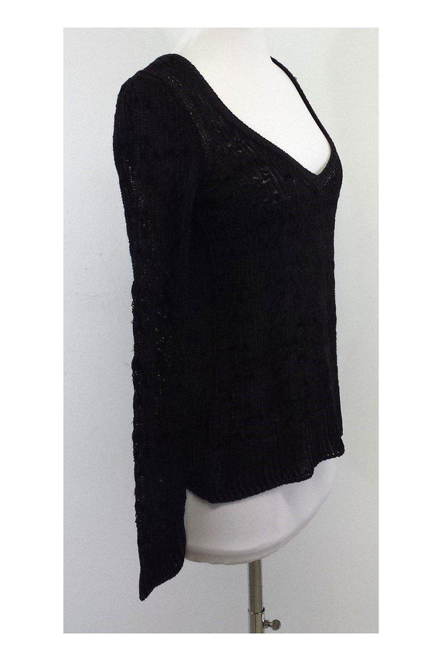 Current Boutique-Piazza Sempione - Chocolate Brown V-Neck Knit Sweater Sz S