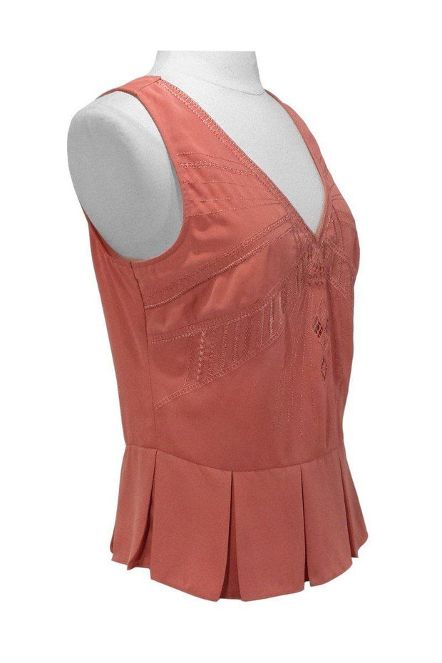 Current Boutique-Pins & Needles - Peach Stitch Detail Tank Sz S