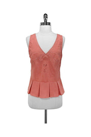 Current Boutique-Pins & Needles - Peach Stitch Detail Tank Sz S