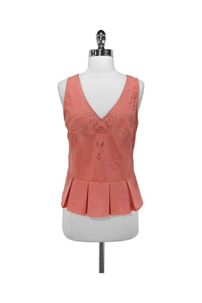 Current Boutique-Pins & Needles - Peach Stitch Detail Tank Sz S