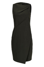 Current Boutique-Plein Sud - Army Green Ruched Midi Sheath Dress Sz 10