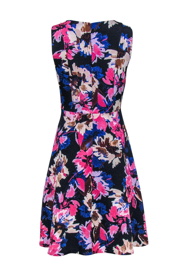 Current Boutique-Plenty by Tracy Reese - Blue & Pink Textured Floral Dress Sz 6