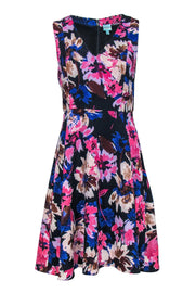 Current Boutique-Plenty by Tracy Reese - Blue & Pink Textured Floral Dress Sz 6