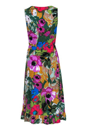 Current Boutique-Plenty by Tracy Reese - Green Floral Faux Wrap Dress w/ Ruffle Hem Sz XS