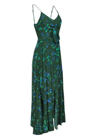 Current Boutique-Plenty by Tracy Reese - Green Floral Maxi Slip Dress w/ Cutouts Sz M