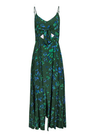 Current Boutique-Plenty by Tracy Reese - Green Floral Maxi Slip Dress w/ Cutouts Sz M