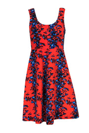 Current Boutique-Plenty by Tracy Reese - Orange & Blue Floral A-Line Dress Sz 2