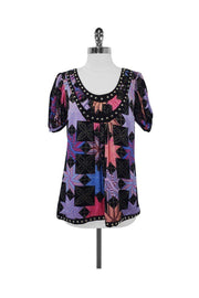 Current Boutique-Plenty by Tracy Reese - Print Blouse w/ Stud Detail Sz S