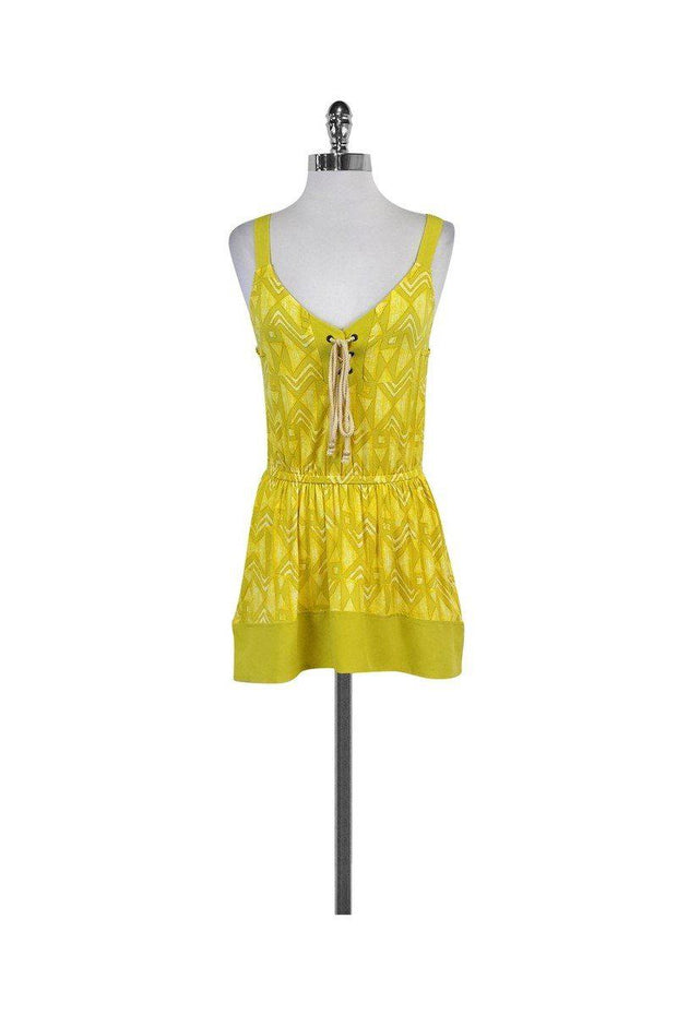 Current Boutique-Plenty by Tracy Reese - Yellow Print Sleeveless Tunic Sz P