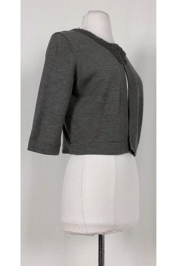 Current Boutique-Ports 1961 - Grey Wool Cropped Cardigan Sz M