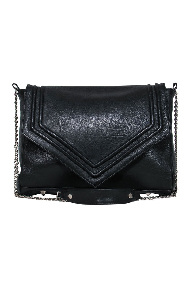 Current Boutique-Posse - Black Envelope Crossbody Purse w/ Chain Shoulder Strap