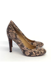 Current Boutique-Pour La Victoire - Beige & Black Snakeskin Print Pumps Sz 9