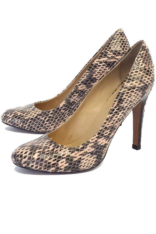 Current Boutique-Pour La Victoire - Beige & Black Snakeskin Print Pumps Sz 9